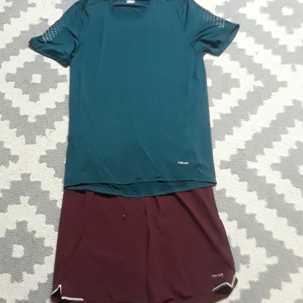 NWOT HIND running shorts/shirt COMBO